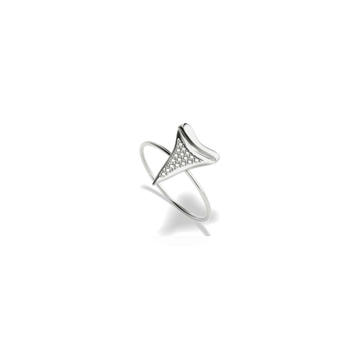 Shark Tooth Ring by Lauren Howe | .925 Sterling Silver | Crystal